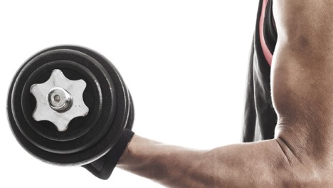 Picture of a man curling a dumbbell