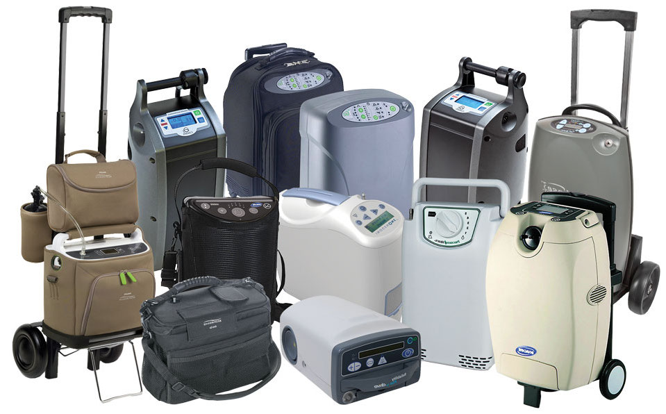Collage of portable oxygen concentrating machines